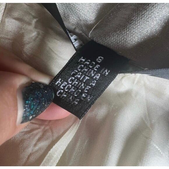 Ellen Tracy Cream White Sparkly Metallic Blazer Jacket Size 8 - Picture 10 of 12